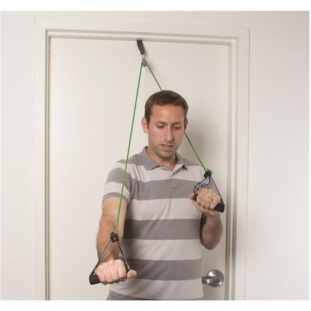 Cando International Cando 10-5042 Shoulder Pulley with Exercise Tubing & Handles; Green - Medium 1147867